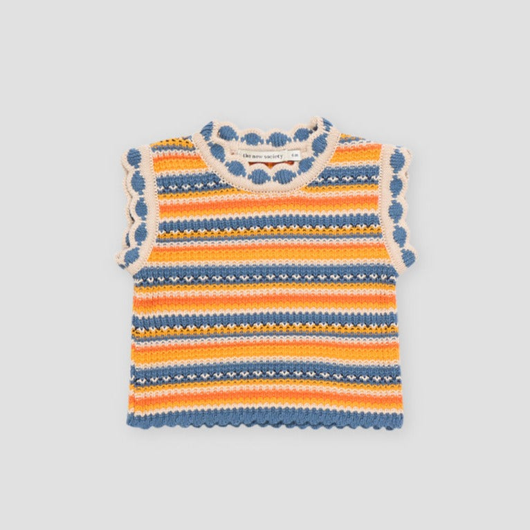 Marco Top in Orange and Blue Stripe by The New Society – Hornby